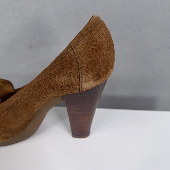 Michael Kors Shoes Womens Size 9 Brown Suede Loafer Pumps Round Toe Cone Heel - Picture 8 of 15
